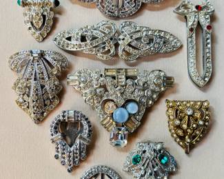 Large collection of antique and vintage clips...