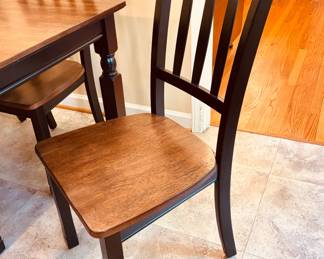 Seven piece dining table and chairs (detail)...