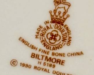 Vintage partial service of "Biltmore" by Royal Doulton (detail)...
