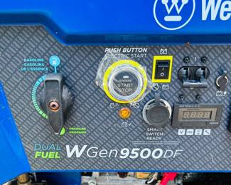 Duel fuel (gasoline or propane, battery start, unused) generator by Westinghouse (detail)...