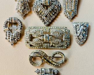 Large collection of antique and vintage clips...