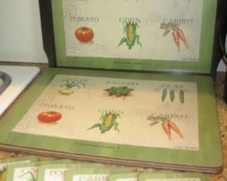 Vegetable placemats and coasters