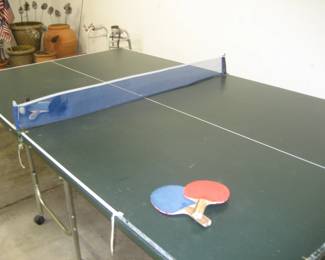 Ping pong table with paddles