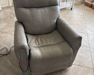 Gray leather lift chair
