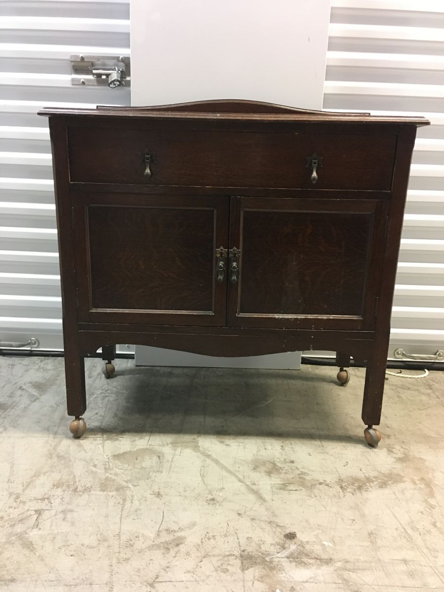 There are two of these. Antique Mahogany English Sideboard tables.