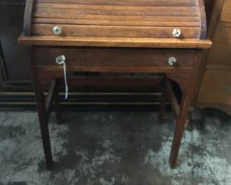 Small Antique Oak Roll-up Desk.