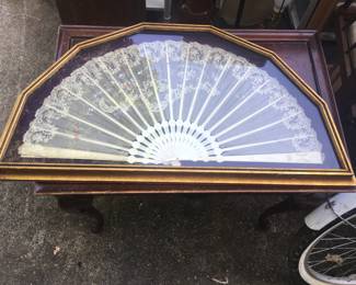 Antique Framed hand fan, Victorian era