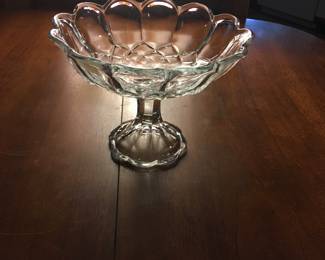 Antique 19th century American Empire flint glass footed compote.