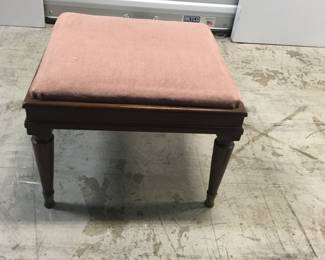 Vintage Pink Velvet Ming Style Footstool