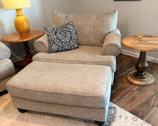 Chair and a half and ottoman 