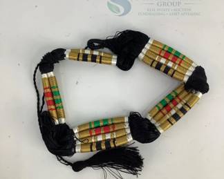 African Waist Beads, Black, Gold, Red, Green, Knot Closure
