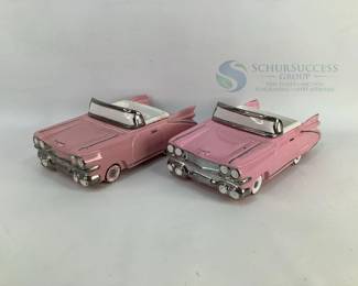 Ceramic Pink Cadillac Convertible Planters