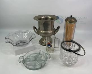 Vintage Kitchen and Dining Ware Set, Various Items, Silver-plated Ice Bucket