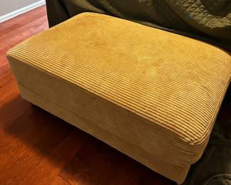 Yellow Corduroy Ottoman