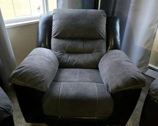 Grey and Black Recliner Chair