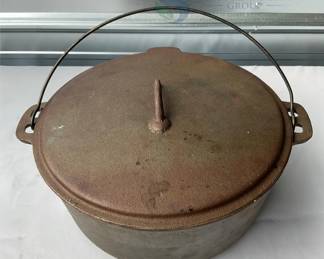 Vintage Cast Iron Dutch Oven with Lid