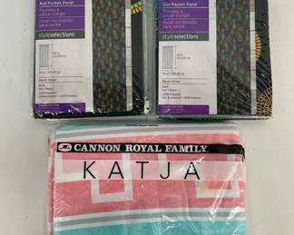 Style Selections 84" Curtain Panels and Cannon Sheet Set