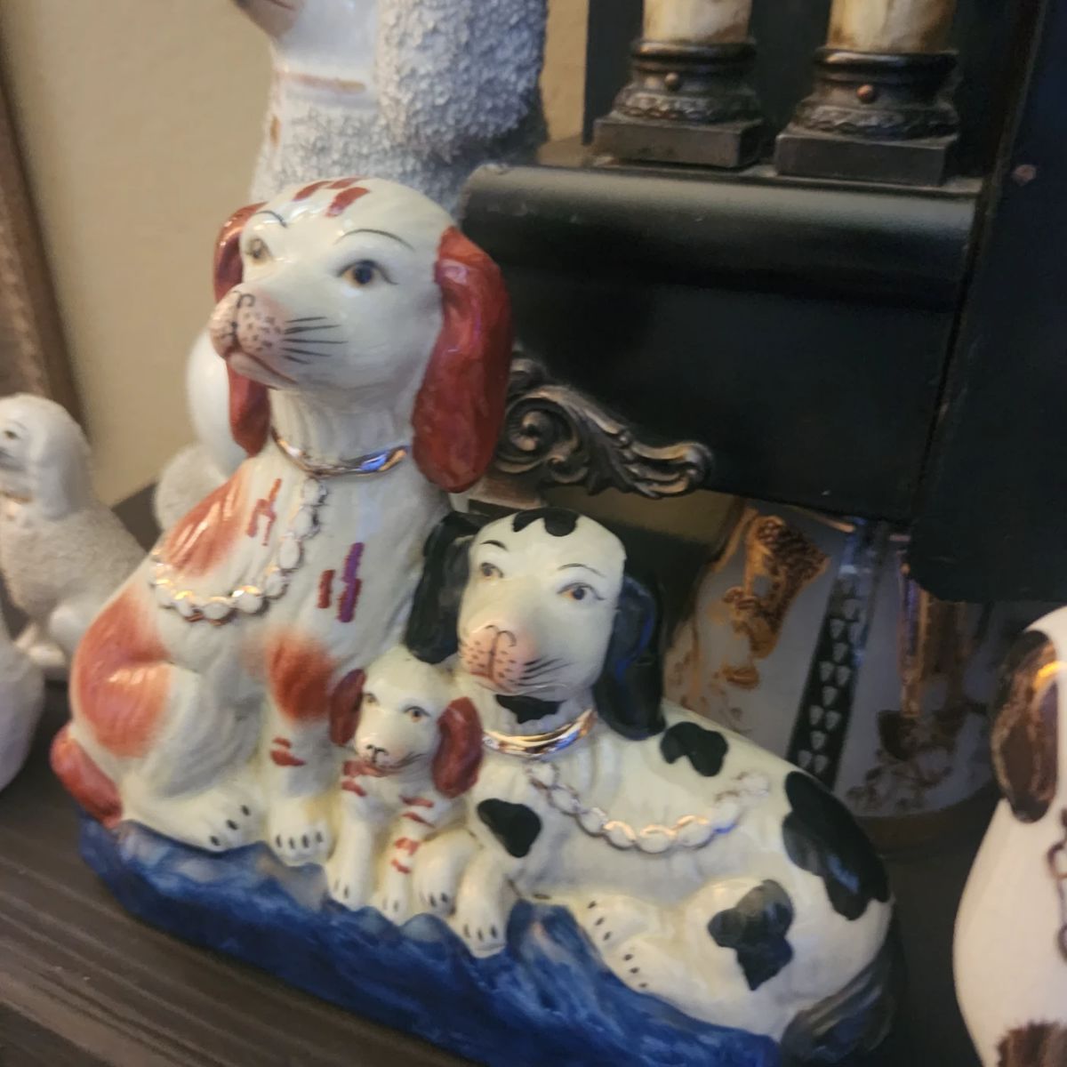 Ceramic Dog Family in the style of Staffordshire Dogs