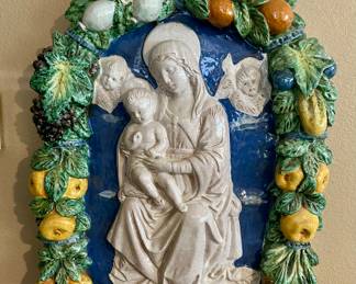 Gorgeous Majolica Madonna & Christ Child