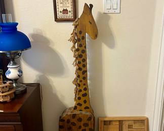 Vintage tall Giraffe with wheels