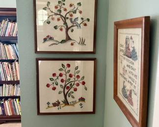 Lovely set of framed needlepoint