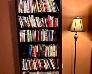 Very nice tall bookshelf & square area rug