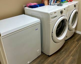 Nice Haier Deep Freezer & Whirlpool Washer & Dryer set