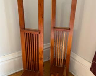 Frank Lloyd Wright inspired art display stands