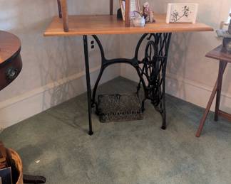 sewing machne turned table'desk