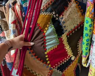 Antique victorian crazy quilt!
