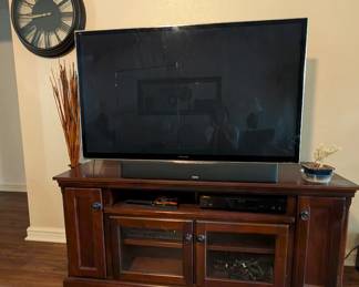 Panasonic 55" TV, JBL soundbar, Pioneer Elite BlueRay player