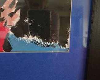Cafe Painting on Paper - Illegible Signature - Matted & Framed
