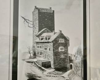 M. Brunner c. 1989 - Pencil of Brick Buildings - Numbered Edition