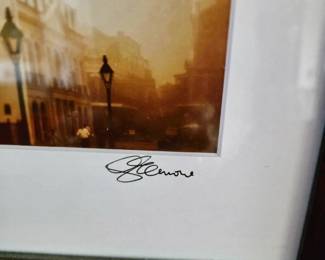 Framed & Matted Photography of European Architecture - Illegible Signature