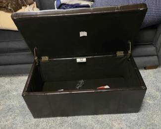 Leather Lift-Up Lid Chest for Storage