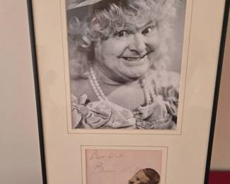 Photograph & Signature of Benny Hill Character c. 1950s - Framed & Matted