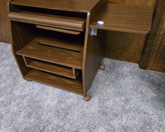 Sauder style computer printer desk storage unit on wheels