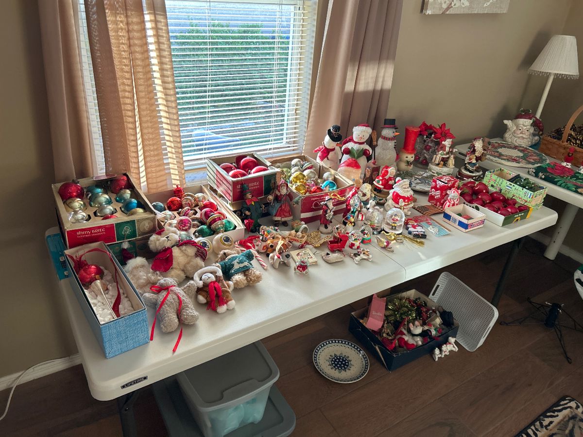 Assortment of vintage Christmas ornaments