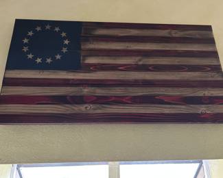 Signed “Flags of Valor” wooden Betsy Ross Style Flag