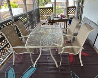 Outdoor patio table and chairs