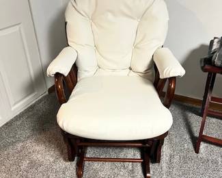 Cream leather Glider rocker $35