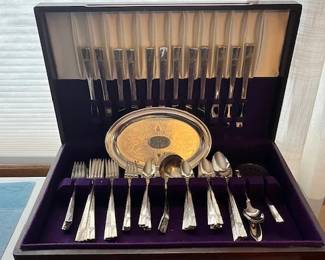 Silverware (plated) 12 piece set with chest and other serving pieces - over 50 years old $20