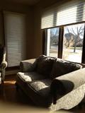 Karpen loveseat and custom window shades