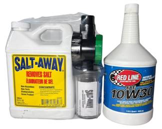 Salt Away Cleaner and Motor Oil