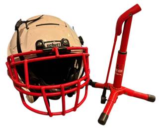 Football Stand and Helmet