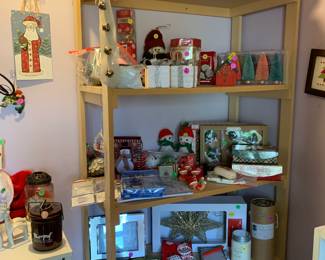 Holiday decor and shelf (displays only available for pickup on Saturday)