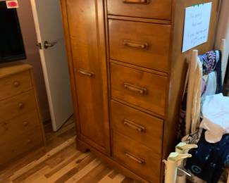 Mid century maple wood armoire