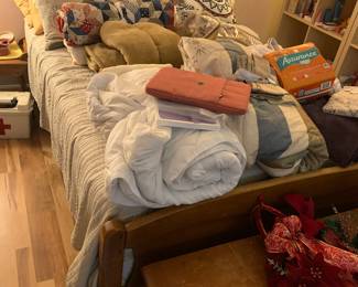 Mid century maple wood double bed and cedar chest