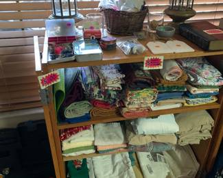 Linens, and lanterns and cabinet!