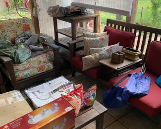 For patio set, miscellaneous hardware, inflatable mattresses, Christmas tree, canvas, storage bag, and more